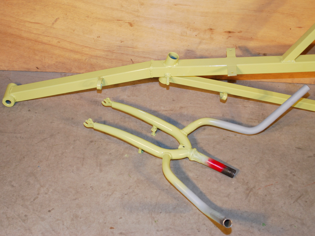 TradeWinds Recumbent Tandem - frame painting